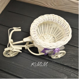 Кашпо Велосипед з рожевою стрічкою-foto2