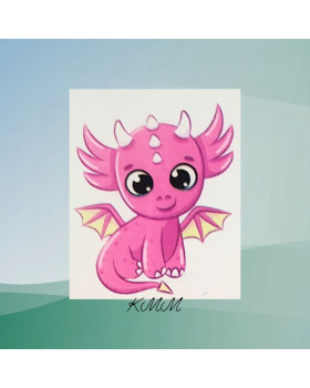 Картинка на водорозчинному папері Дракончик рожевий (1шт.)