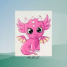Картинка на водорозчинному папері Дракончик рожевий (1шт.)