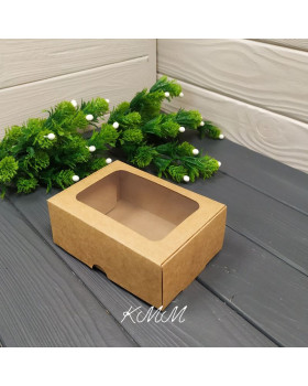 Коробка Крафт з вікном 140х100х53мм