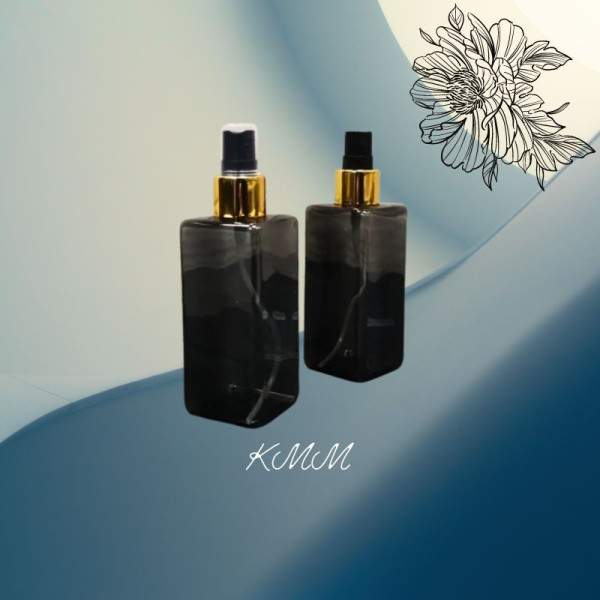 Флакон парфюмерный Боди Черный со спреем (золото) пластиковый 125мл